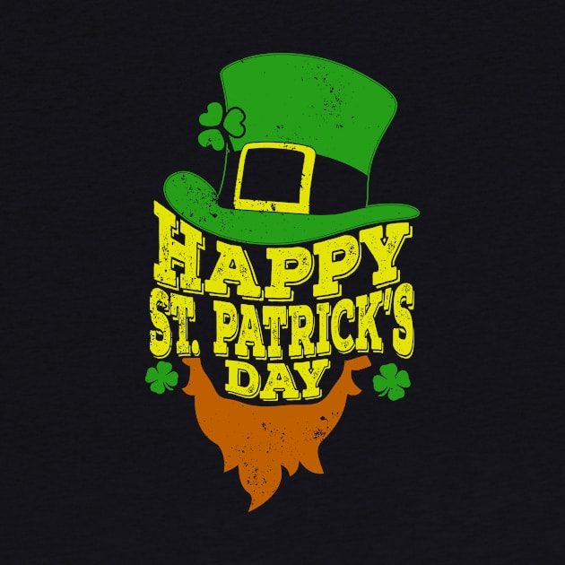 Happy St Patricks Day T-Shirt Shamrock Beard irish Gift Tee by biNutz